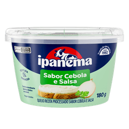 Ricota Sabor Cebola e Salsa Ipanema Pote 180g | Caixa com 18 unidades