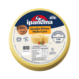 Minas Meia Cura Ipanema Peça 3kg | Caixa com 02 peças