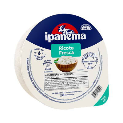 Ricota Fresca Abre-facil Ipanema 400g | Caixa com 21 unidades