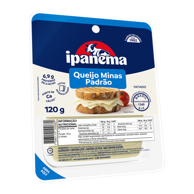 Minas Padrão Ipanema Fatiado 120g | Caixa com 15 unidades