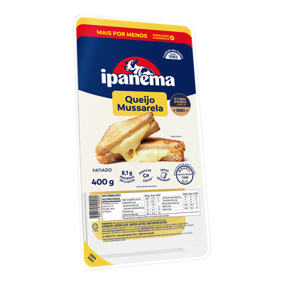 Mussarela Ipanema Fatiado 400g | Caixa com 18 unidades