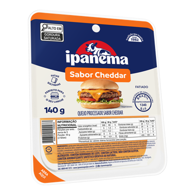Cheddar Ipanema Fatiado 140g | Caixa com 21 unidades