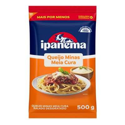 Queijo Ralado Ipanema 500g | Caixa com 20 unidades