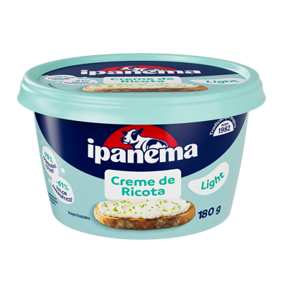 Creme De Ricota Light Ipanema Pote 180g | Caixa com 18 unidades