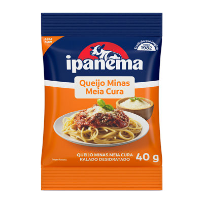 Queijo Ralado Laranja Ipanema 40g | Caixa com 25 unidades