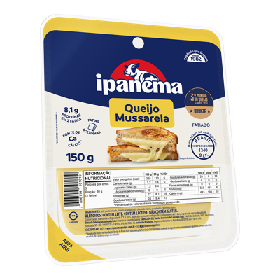 Mussarela Ipanema Fatiado 150g | Caixa com 21 unidades