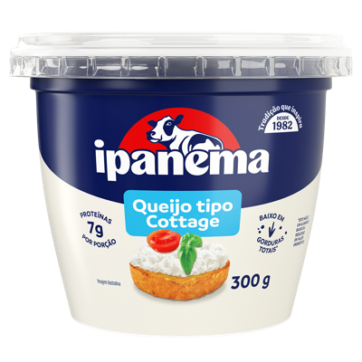 Queijo Tipo Cottage Ipanema Pote 300g | Caixa com 12 unidades