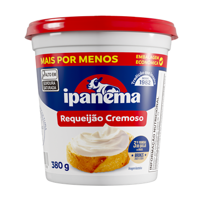 Requeijao Cremoso Ipanema Pote 380g | Caixa com 12 unidades