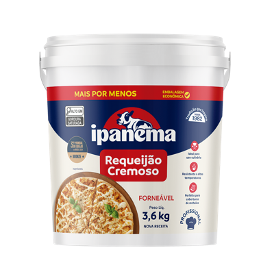 Requeijao Culinario Ipanema Balde 3,6kg | Caixa com 01 unidades