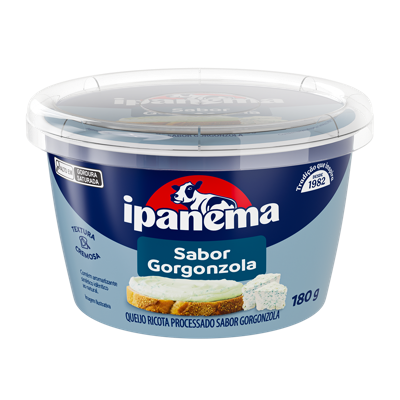 Ricota Sabor Gorgonzola Ipanema Pote 180g | Caixa com 18 unidades