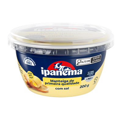 Manteiga C/ Sal Ipanema Pote 200g | Caixa com 18 unidades