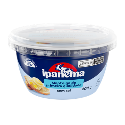 Manteiga S/ Sal Ipanema Pote 200g | Caixa com 18 unidades
